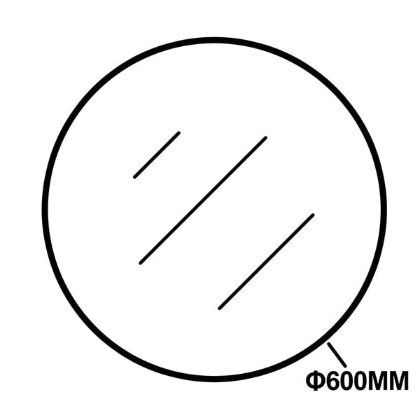 TSI Vanities T-600MRB 600*40MM ROUND BLACK ALUMINIUM WALL MIRROR