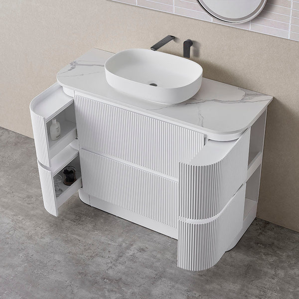 Hudson 1500mm Floor Standing Matt White Vanity SK68-1500WM