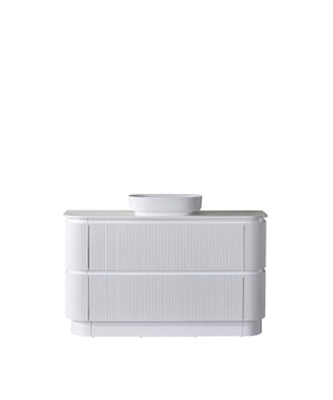 Avia Vanities Hudson 1500mm Floor Standing Matt White Vanity Double Bowl