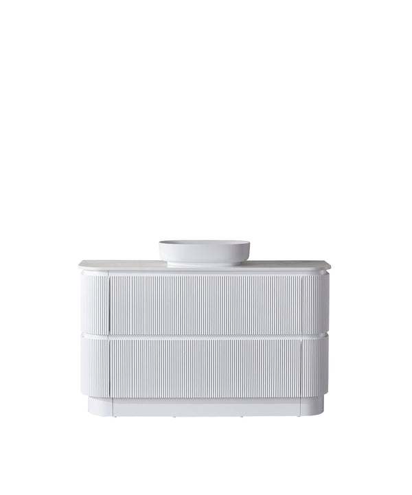 Avia Vanities Hudson 1500mm Floor Standing Matt White Vanity Double Bowl