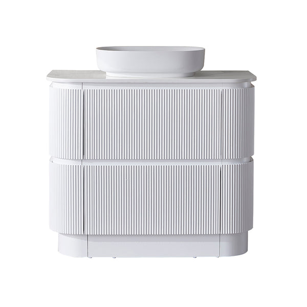 Hudson 900mm Floor Standing Matt White Vanity SK68-900WM