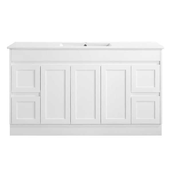 SK76-1500WM Quinn Collection Vanity 1500mm - Matt White Single Bowl / Double Bowls
