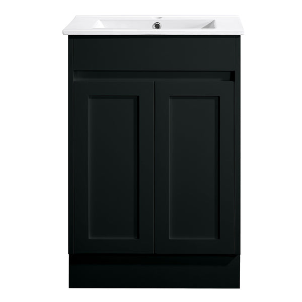 SK76-600WBM Quinn Collection Vanity 600mm - Matt Black Single Bowl