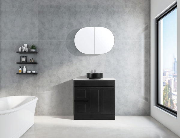 Avia Vanities SK76-900WBM Quinn Collection Vanity 900mm - Matt Black Single Bowl