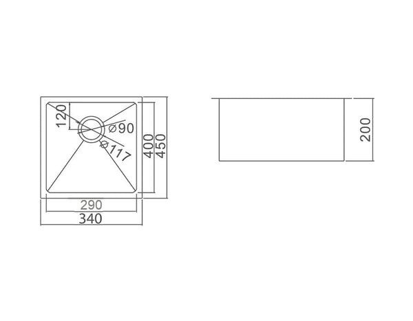 ZENMO Sinks SS 3445A IMPACT UNDERMOUNT SINK