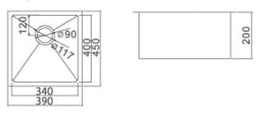 ZENMO Sinks SS 3945A IMPACT UNDERMOUNT SINK