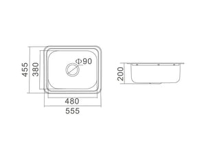 ZENMO Sinks SS A23 LAVASSA Single 35L Laundry Tub
