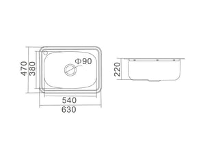 ZENMO Sinks SS A26 LAVASSA Single 45L Laundry Tub