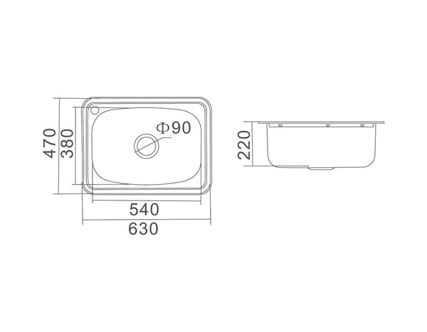 ZENMO Sinks SS A26 LAVASSA Single 45L Laundry Tub