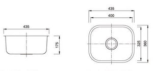 ZENMO Sinks SS F44A MORO Undermount Single Bowl Capacity: 20L
