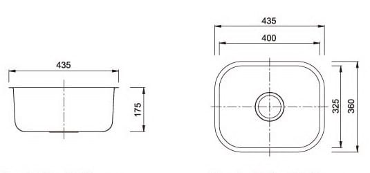 ZENMO Sinks SS F44A MORO Undermount Single Bowl Capacity: 20L