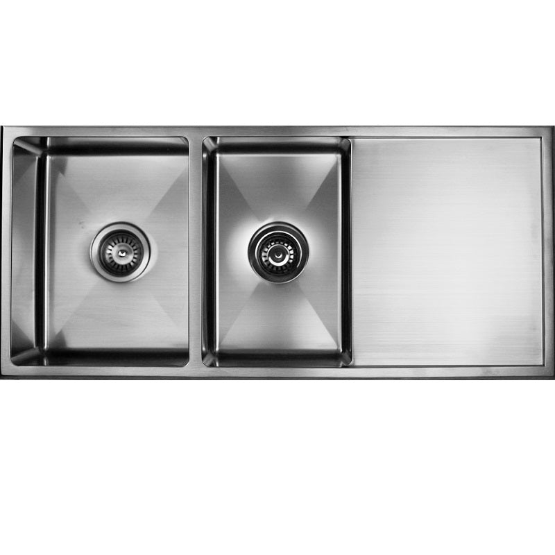 SS 9845R COUNTERTOP SINK ONE AND 3/4 BOWL WITH DRAINER