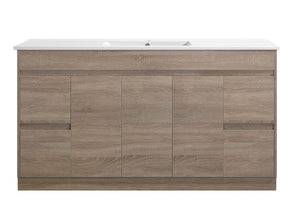 Avia Vanities Tobi Freestanding Vanity 1500mm Prime Oak/Natural Timber Single/Double Bowl