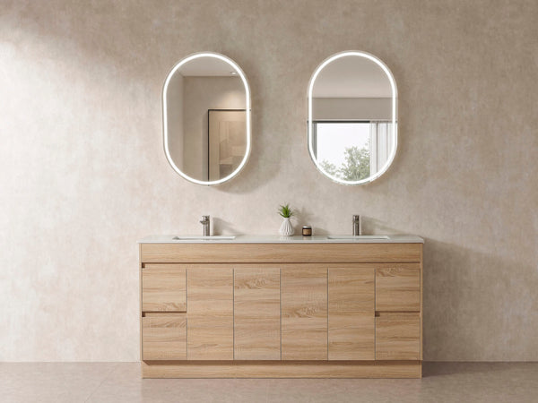 Avia Vanities Tobi Freestanding Vanity 900mm Prime Oak/Natural Timber Right/Left Drawers