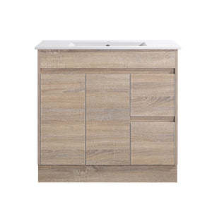 Tobi Freestanding Vanity 900mm Prime Oak/Natural Timber Right/Left Drawers SY05-900