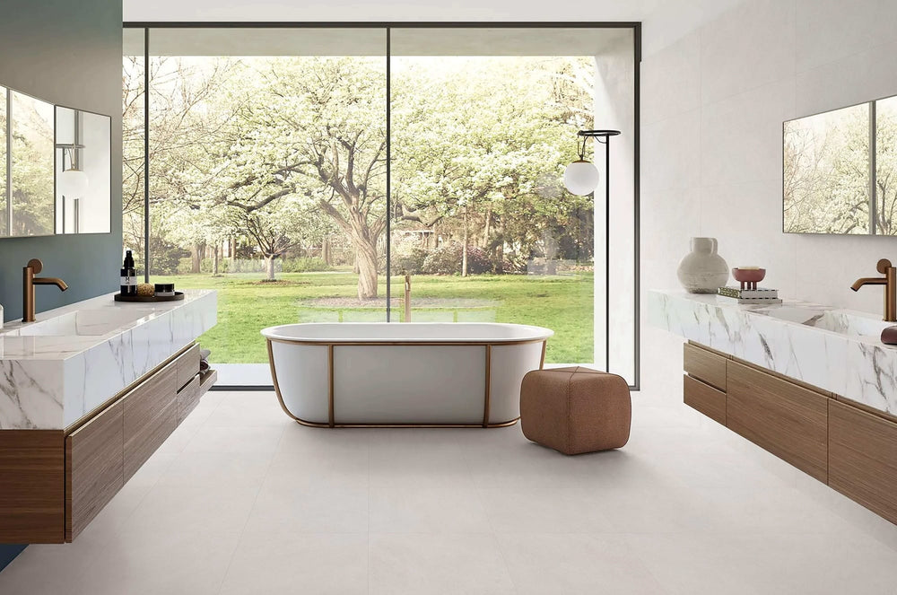 Entiva Cove Salt Matt P4 Stone Look Tile 300x600mm Rectified
