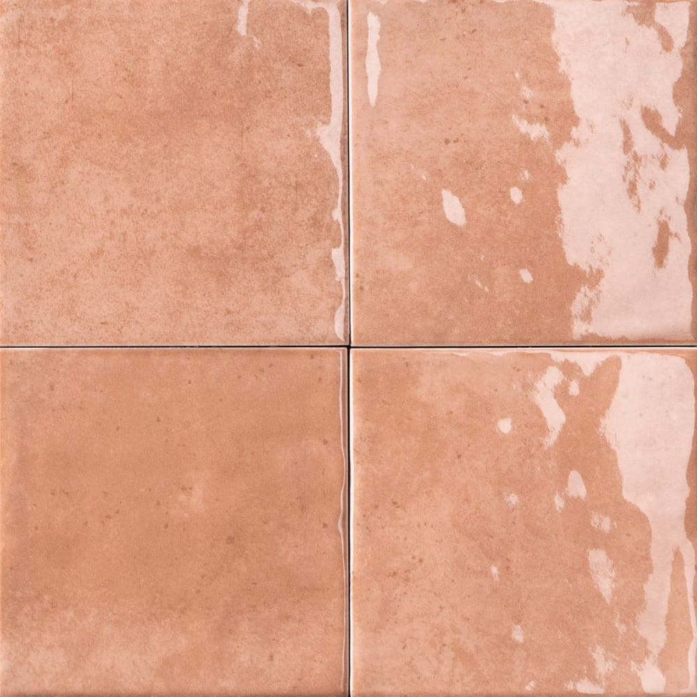 VL Tile Sartoria Alchemica Corallo Gloss Subway Tile 100x100mm Made In Italy