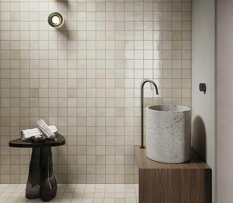 Sartoria Alchemica Creta Gloss Subway Tile 100x100mm Made In Italy