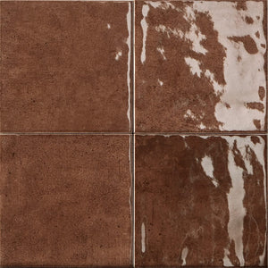 VL Tile Sartoria Alchemica Cuoio Gloss Subway Tile 100x100mm Made In Italy