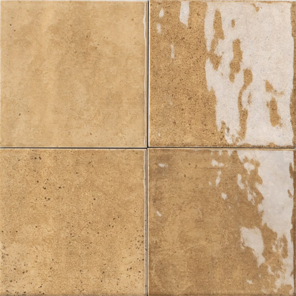 VL Tile Sartoria Alchemica Miele Gloss Subway Tile 100x100mm Made In Italy