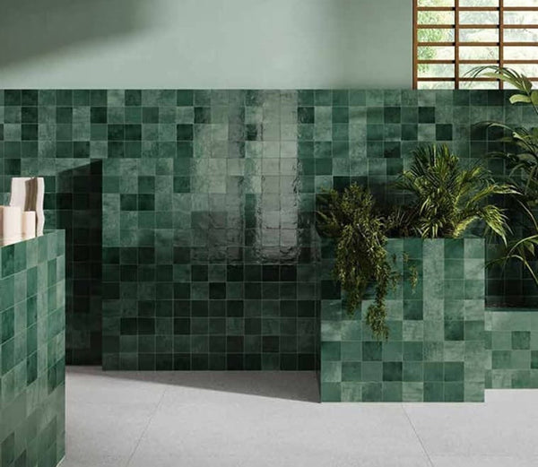 VL Tile Sartoria Alchemica Selva Gloss Subway Tile 100x100mm Made In Italy