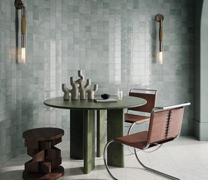 VL Tile Sartoria Alchemica Aqua Gloss Subway Tile 100x100mm Made In Italy