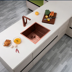 TWM1RG 500*440*230MM ROSE GOLD PVD HAND-MADE SINGLE BOWL KITCHEN SINK(ROUND EDGES)