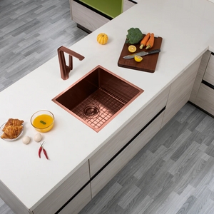TWM5RG 510*450*230MM ROSE GOLD PVD HAND-MADE SINGLE BOWL KITCHEN SINK(ROUND EDGES)