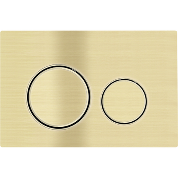 Sigma 20 Brushed Gold — Round Dual Flush Button