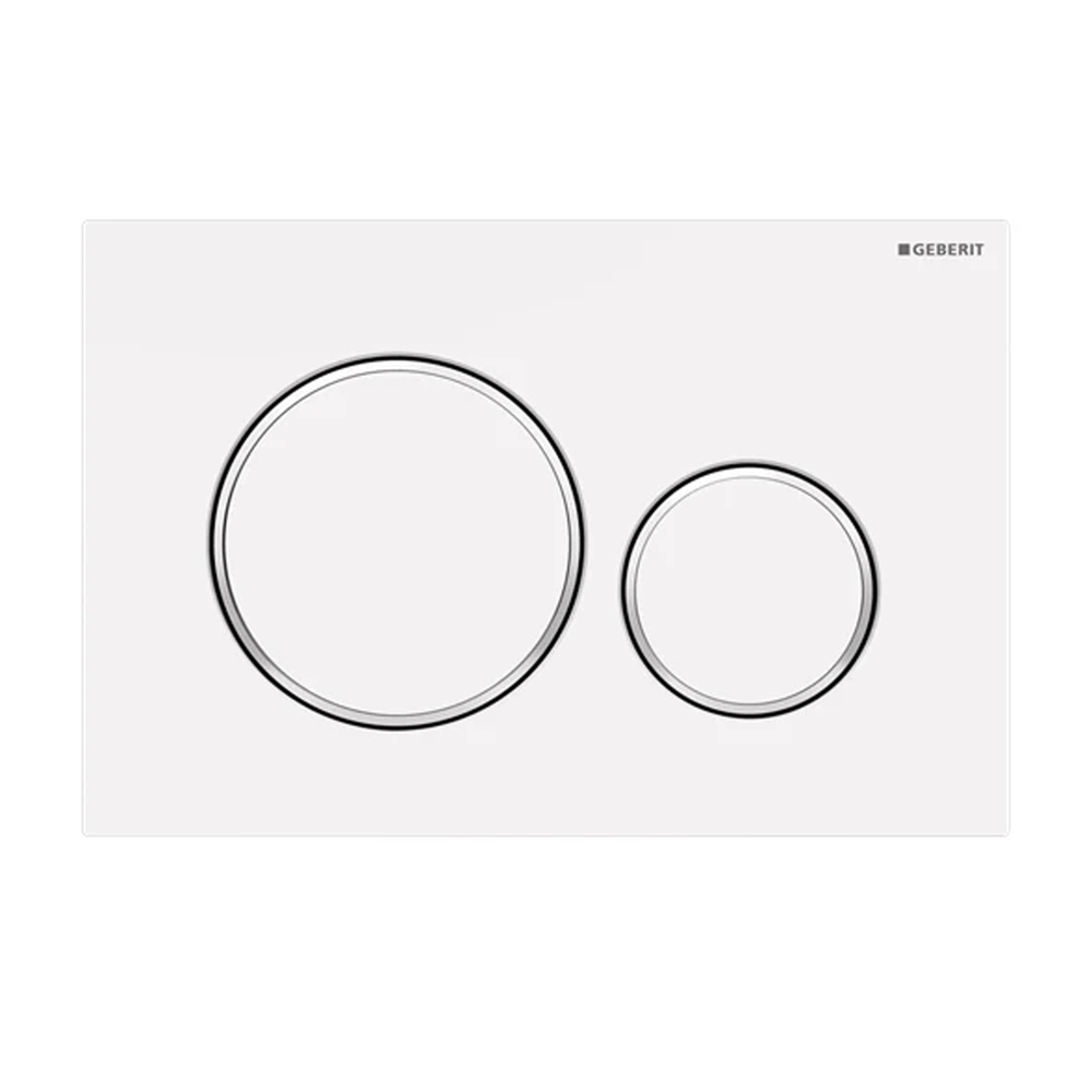 Sigma 20 Stainless Steel — Round Dual Flush Button - Matt White