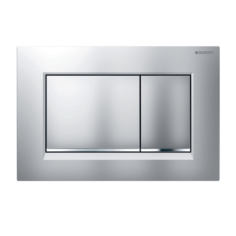 Sigma 30 — Square Dual Flush Button - Matt Chrome