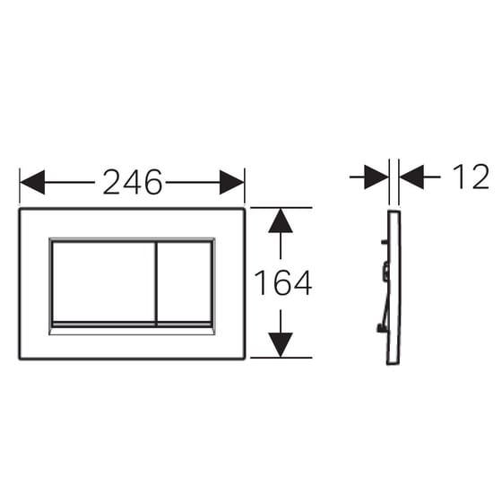 Noveen Toilets Sigma 30 — Square Dual Flush Button - Matt White
