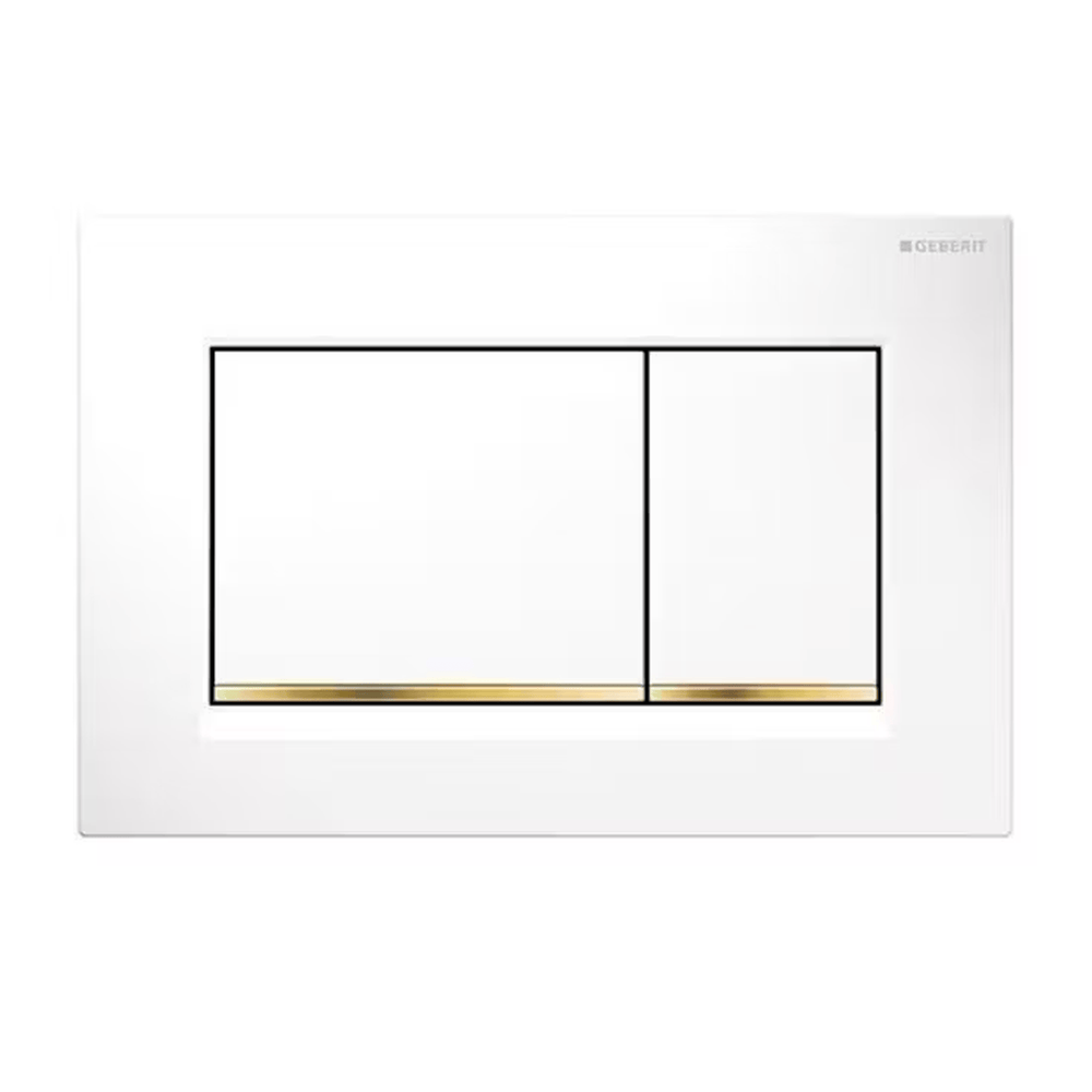 Sigma 30 — Square Dual Flush Button in White Gold
