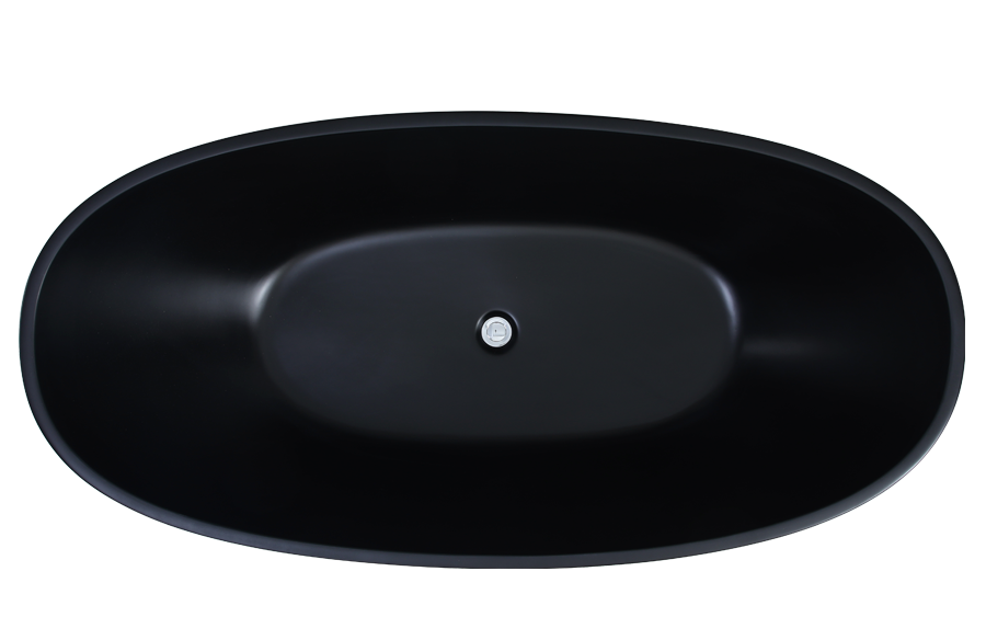Stella STBT1700MB Free Standing Bathtub Matte Black Inside and Outside 1700*810*590mm