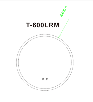 TSI Vanities T-600LRM 600MM ROUND 3 COLOR LIGHTING LED MIRROR TOUCH SENSOR SWITCH DEFOGGER PAD WALL MOUNTED - LIGHTING ON THE RIM