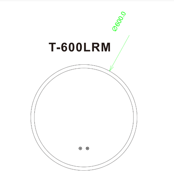 TSI Vanities T-600LRM 600MM ROUND 3 COLOR LIGHTING LED MIRROR TOUCH SENSOR SWITCH DEFOGGER PAD WALL MOUNTED - LIGHTING ON THE RIM