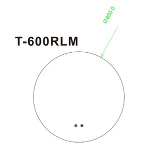 TSI Vanities T-600RLM 600MM ROUND 3 COLOR LIGHTING BACKLIT LED MIRROR TOUCH SENSOR SWITCH DEFOGGER PAD WALL MOUNTED - LIGHTING ON THE BACK