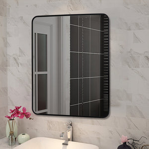 TSI Vanities T-650MSB 650*800*40MM SQUARE BLACK ALUMINIUM WALL MIRROR