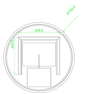 T-750RLM 750MM ROUND 3 COLOR LIGHTING BACKLIT ACRYLIC LED MIRROR TOUCH SENSOR SWITCH DEFOGGER PAD WALL MOUNTED