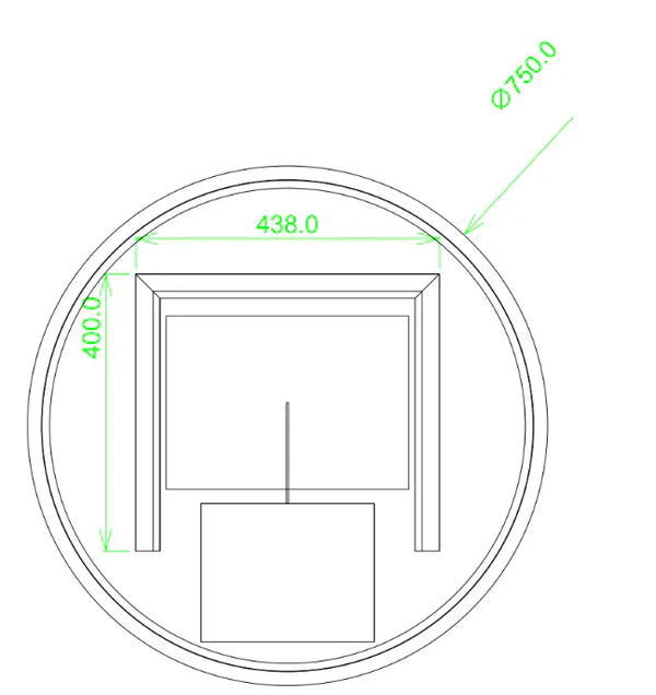 T-750RLM 750MM ROUND 3 COLOR LIGHTING BACKLIT ACRYLIC LED MIRROR TOUCH SENSOR SWITCH DEFOGGER PAD WALL MOUNTED