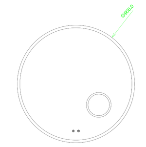 TSI Vanities T-900LRM 900MM ROUND 3 COLOR LIGHTING ACRYLIC LED MIRROR TOUCH SENSOR SWITCH DEFOGGER PAD WALL MOUNTED(COME WITH MAGNIFIER) - LIGHTING ON THE RIM