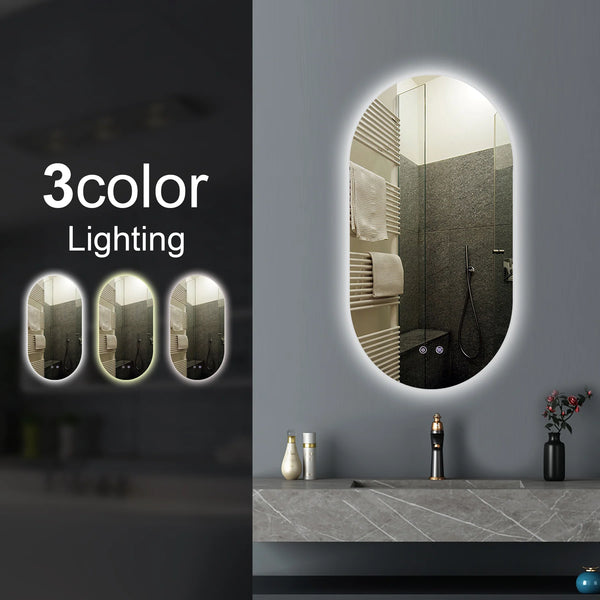 T-4590AM OVAL SHAPE BACKLIT LED MIRROR 450X900MM
