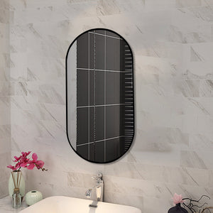 TSI Vanities T-6090F OVAL BLACK FRAME MIRROR 600X900MM