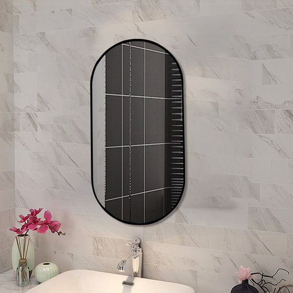 TSI Vanities T-6090F OVAL BLACK FRAME MIRROR 600X900MM