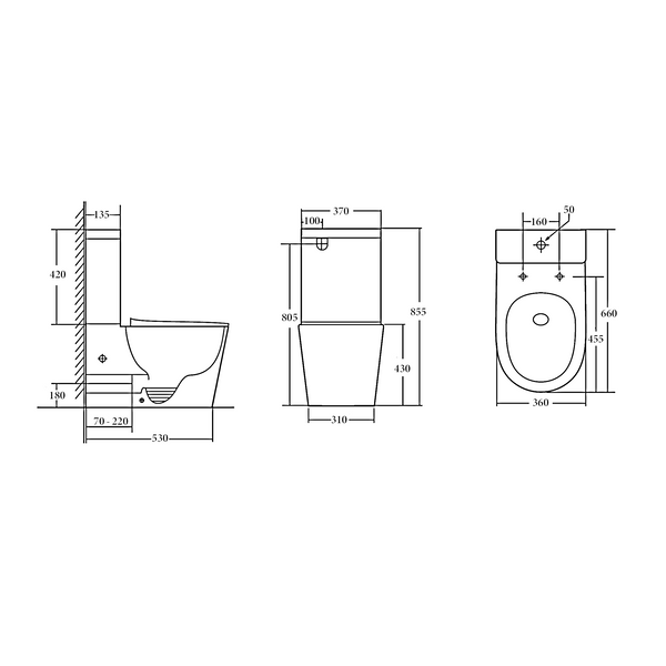 T6088RT-MB – VERA Tornado-Rimless Toilet Suite in Matt Black