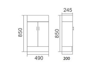 ZENMO Vanities VT 50 TINY 50 Vanity