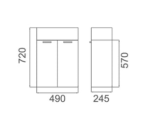 zenmo Vanities VT 50W TINY 50W WALL HUNG Vanity