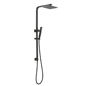 TP1800K QUBI BLACK Square Multi function shower Rail Matt Black