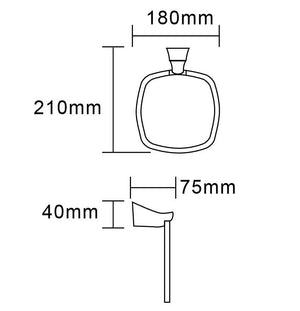 ZENMO Bathroom Accessories TP25033 EXON Towel Ring Chrome Finish