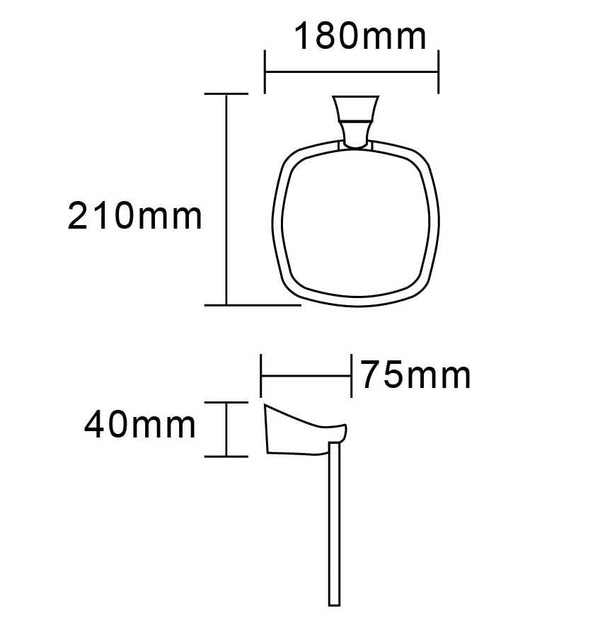 ZENMO Bathroom Accessories TP25033 EXON Towel Ring Chrome Finish